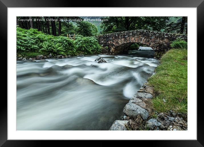 River Flowing Framed Mounted Print by Kevin Clelland