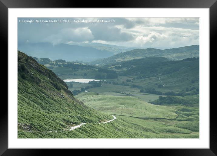 View from Hardknott pass Framed Mounted Print by Kevin Clelland