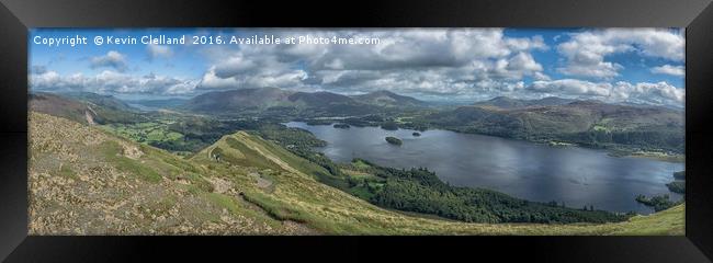 A Panoramic view from Catbells Fell Framed Print by Kevin Clelland