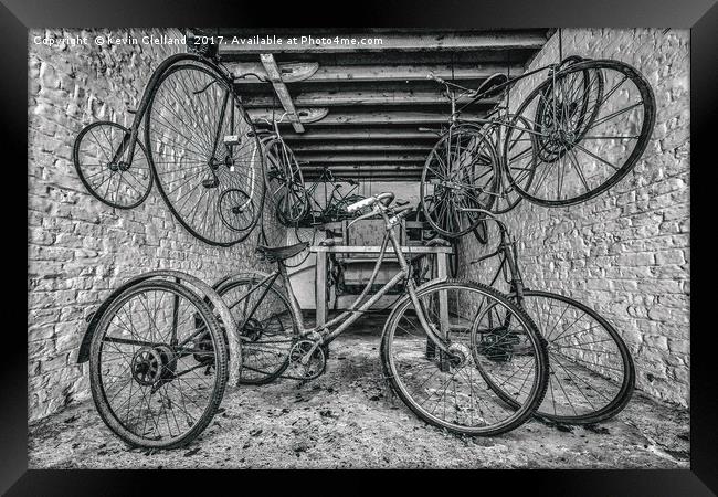 Old Bicycles Framed Print by Kevin Clelland