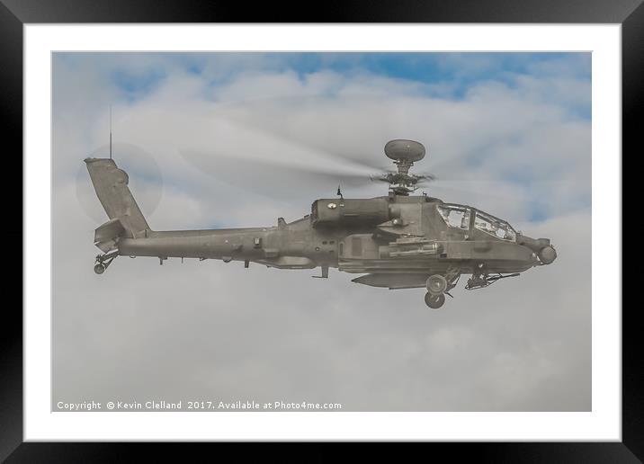 Apache Helicopter Framed Mounted Print by Kevin Clelland
