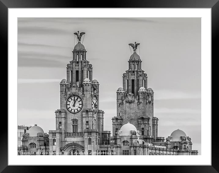 Liverpool's Liver Birds Framed Mounted Print by Kevin Clelland