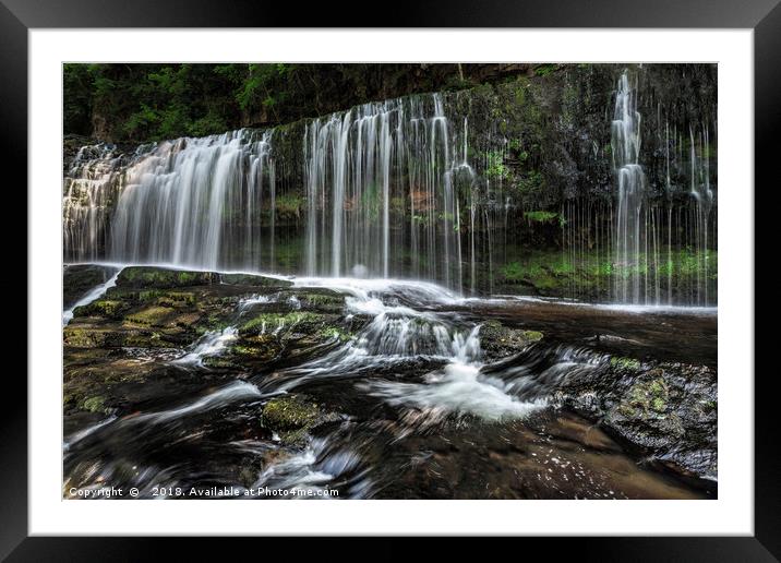 Sgwd Isaf Clun-Gwyn Waterfall Framed Mounted Print by Kevin Clelland