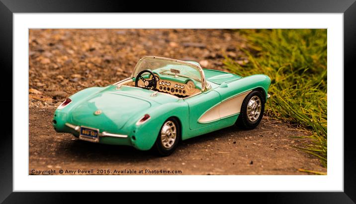 1957 Chevrolet Corvette Framed Mounted Print by Amy Powell
