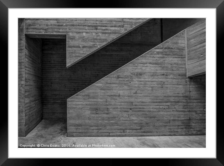 Mostyn Gallery Stairwell  Framed Mounted Print by Chris Evans