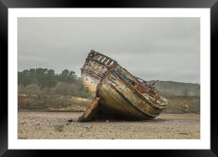 The Old Wreck in Dulas Bay  Framed Mounted Print by Chris Evans