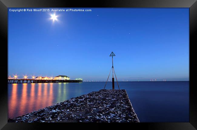  Clacton Pier reflections Framed Print by Rob Woolf
