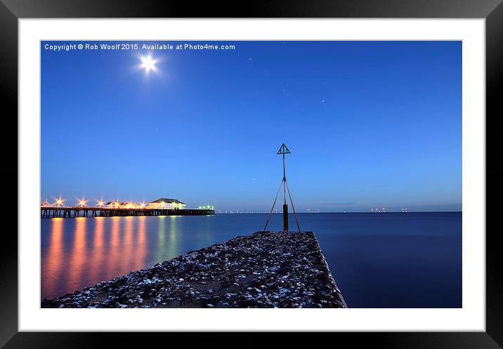  Clacton Pier reflections Framed Mounted Print by Rob Woolf