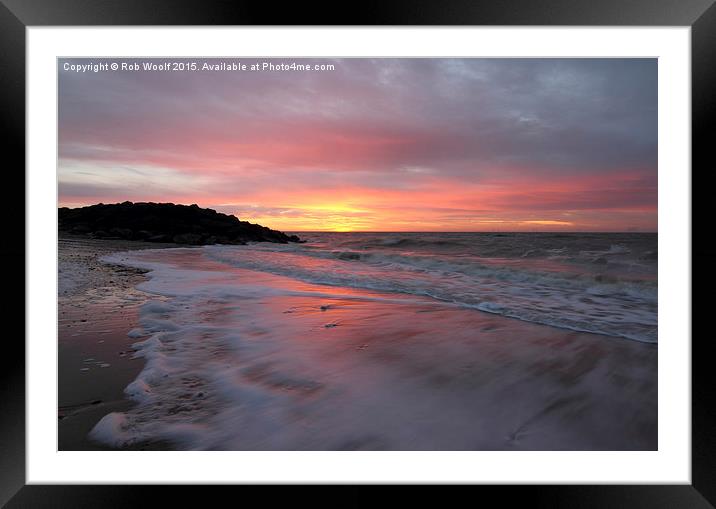  Holland On Sea Sunrise Framed Mounted Print by Rob Woolf