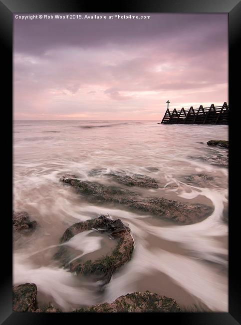  Walton on the Naze pinks Framed Print by Rob Woolf