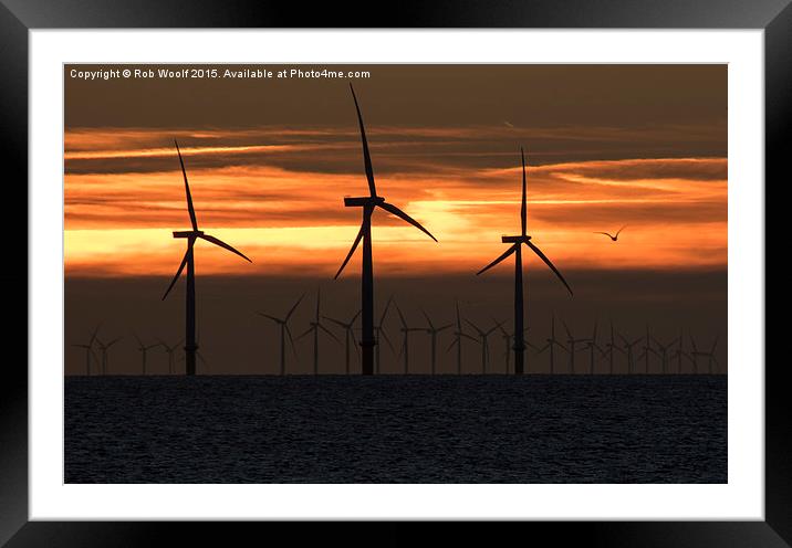  Holland on Sea wind farm Framed Mounted Print by Rob Woolf