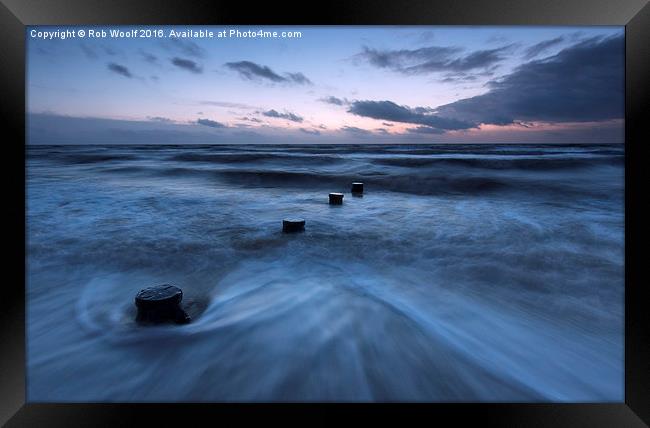  Walton on the Naze at dawn. Framed Print by Rob Woolf