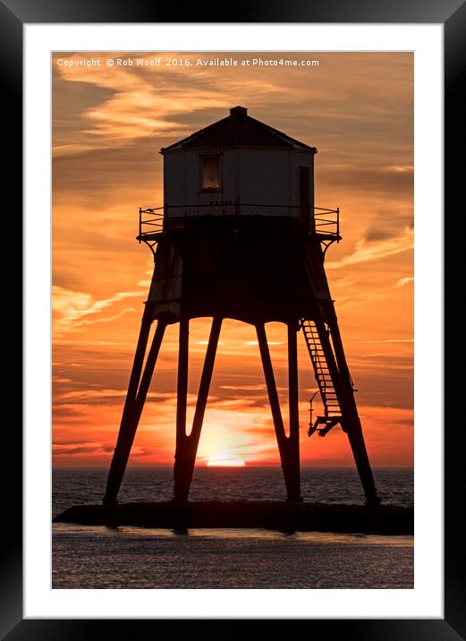 Dovercourt Leading Light Framed Mounted Print by Rob Woolf