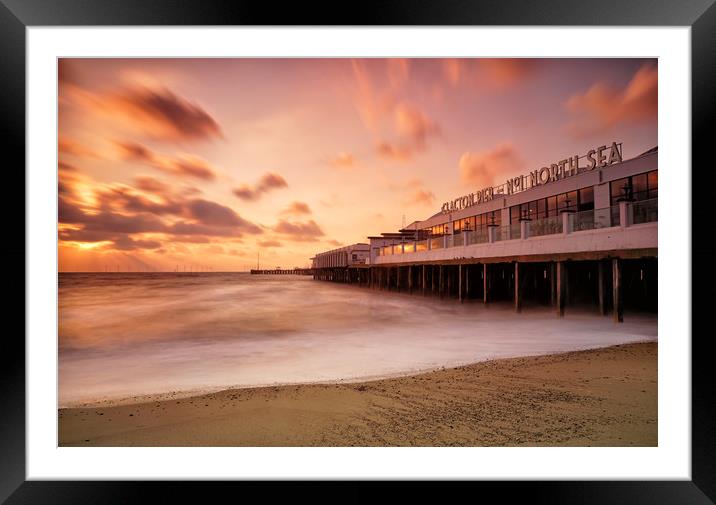 Clacton on Sea Pier at sunrise Framed Mounted Print by Rob Woolf