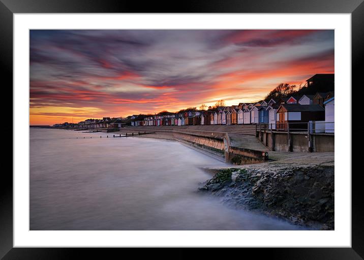 Walton on the Naze Sunset Framed Mounted Print by Rob Woolf