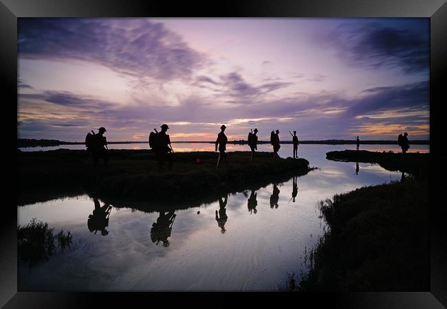 Mersea Island Soldiers Framed Print by Rob Woolf