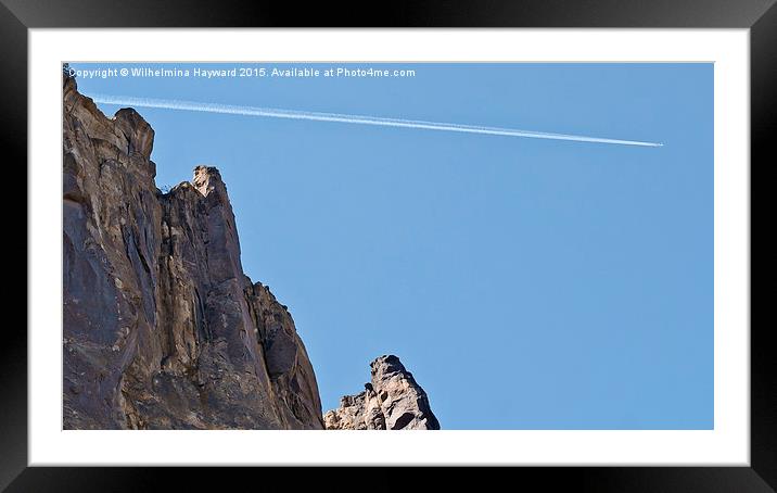  Plane overhead at Smith Rock Framed Mounted Print by Wilhelmina Hayward