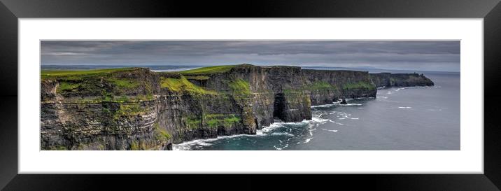 hdr panoramic view of the cliffs of moher Framed Mounted Print by HQ Photo