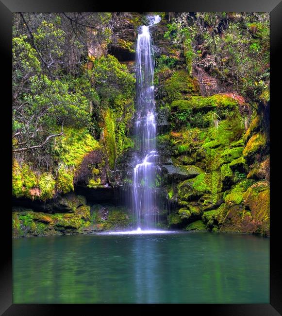 Waterfall HDR Framed Print by HQ Photo