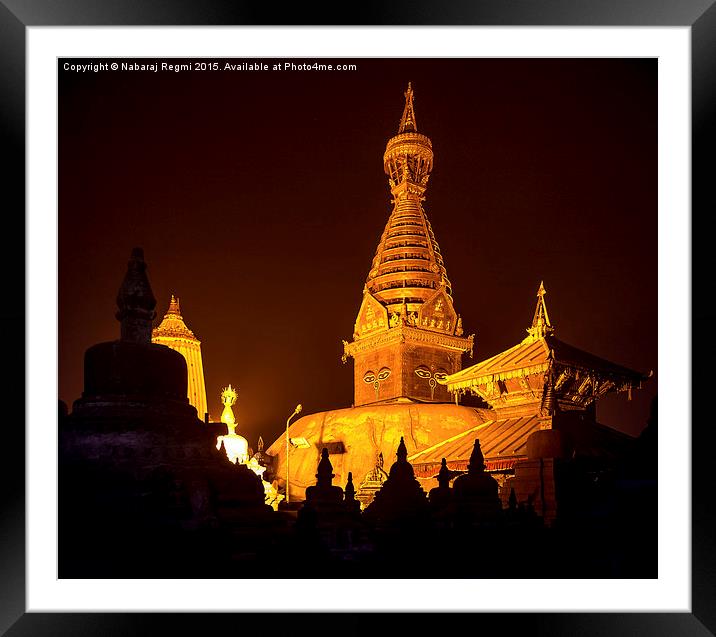 Swayambhunath Stupa! Framed Mounted Print by Nabaraj Regmi