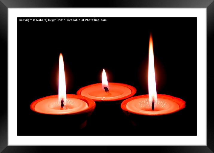 Diwali or Deepawali Butter Lamps! Framed Mounted Print by Nabaraj Regmi