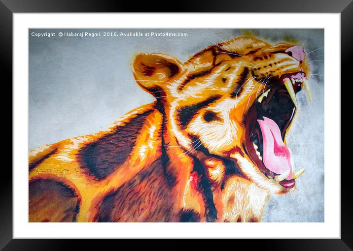 Beautifully painted Tiger Framed Mounted Print by Nabaraj Regmi