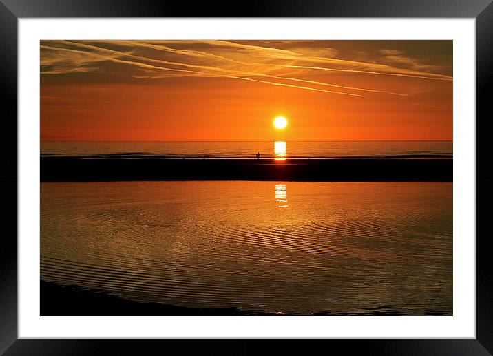  Calm Evening Rippled Waters Sunset Framed Mounted Print by David Chennell