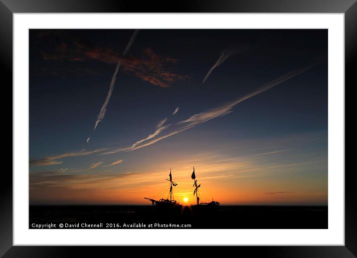 Wirral Sunset Framed Mounted Print by David Chennell
