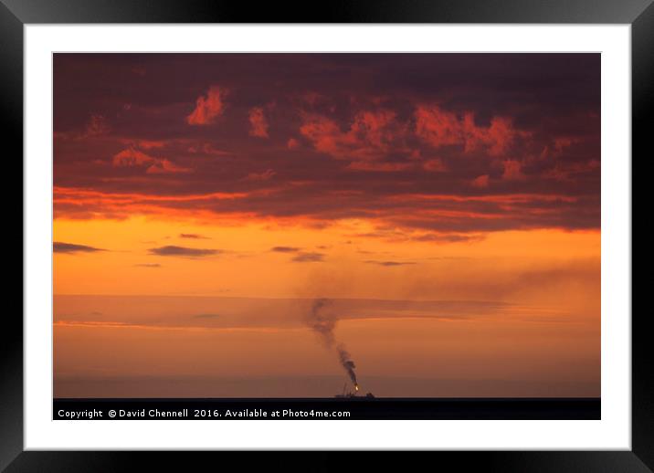 Flaming Skies Framed Mounted Print by David Chennell