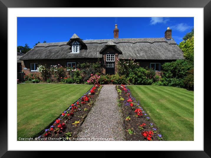 Beautiful Thatched Cottage Framed Mounted Print by David Chennell