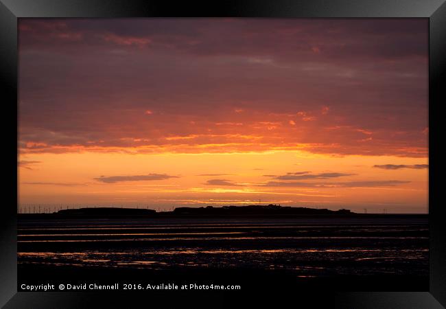 Hilbre Island Afterglow  Framed Print by David Chennell