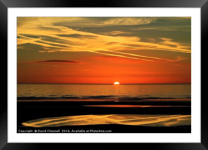  Fylde Coast Sunset   Framed Mounted Print by David Chennell