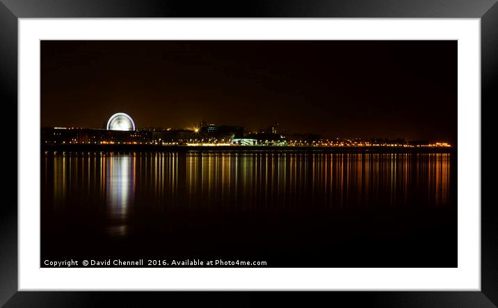 Liverpool Big Wheel & South Docks Reflection  Framed Mounted Print by David Chennell