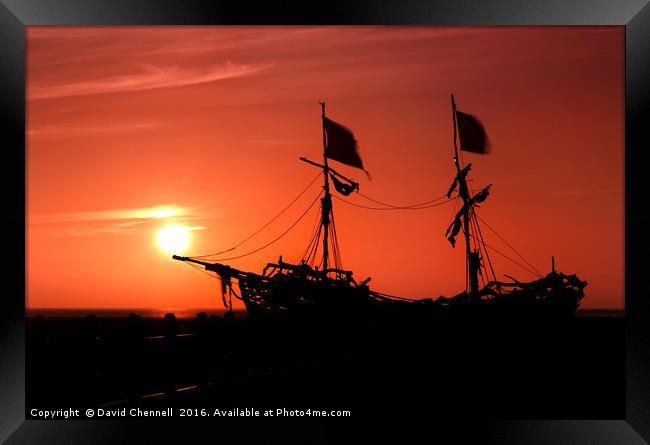 Pirate Sunset  Framed Print by David Chennell