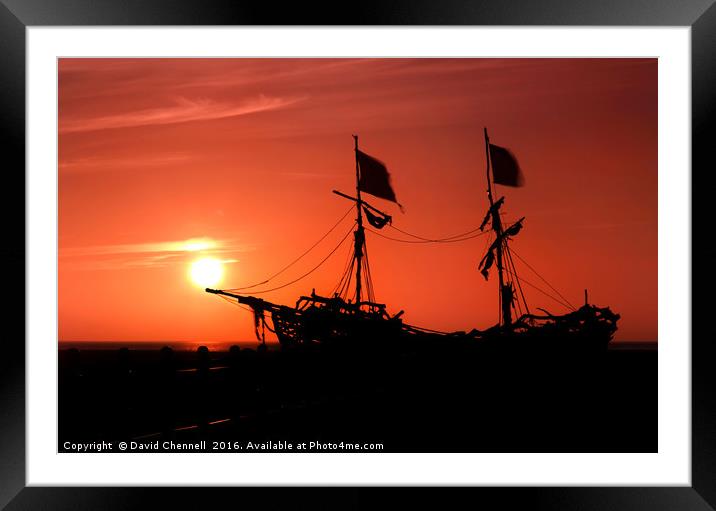 Pirate Sunset  Framed Mounted Print by David Chennell