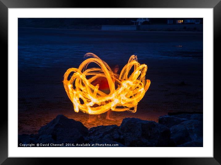 Dancing With Fire  Framed Mounted Print by David Chennell