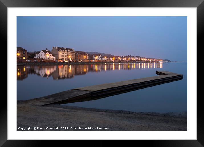 West Kirby Blue Hour Reflection   Framed Mounted Print by David Chennell
