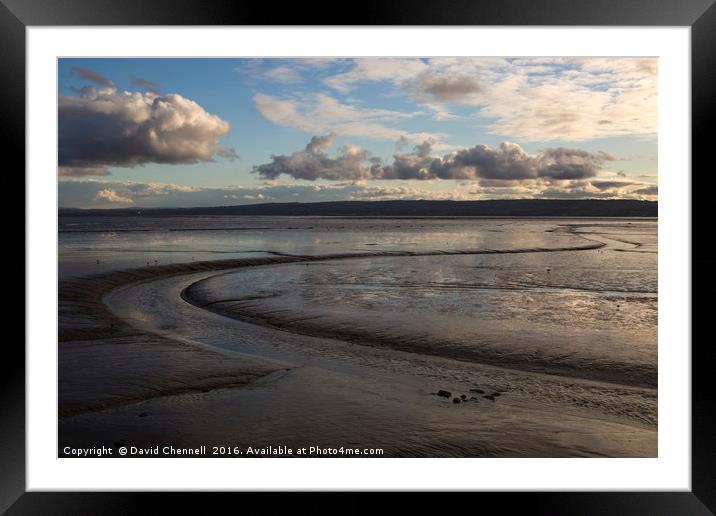 River Dee Estuary Tidal Mudflats Framed Mounted Print by David Chennell