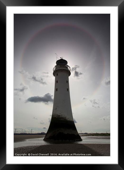 Perch Rock Lighthouse Halo Framed Mounted Print by David Chennell