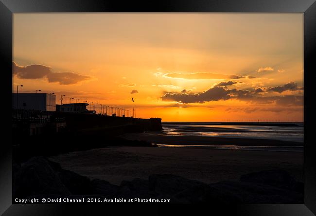 New Brighton Sunset Framed Print by David Chennell