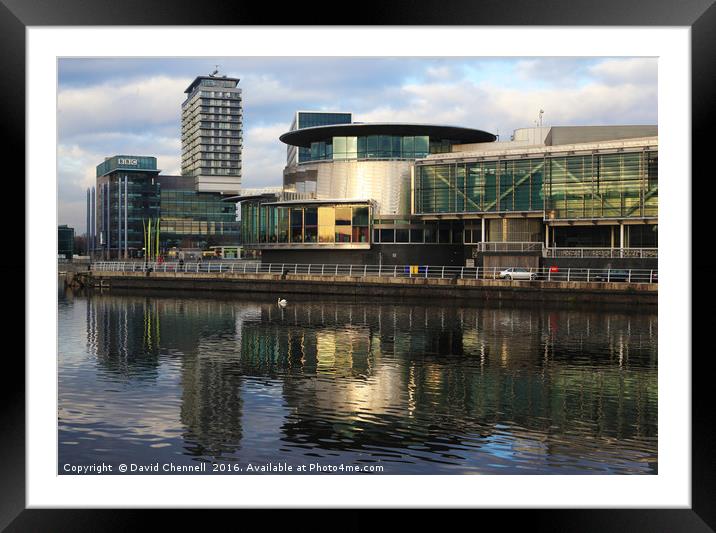 The Lowry Centre Reflection  Framed Mounted Print by David Chennell