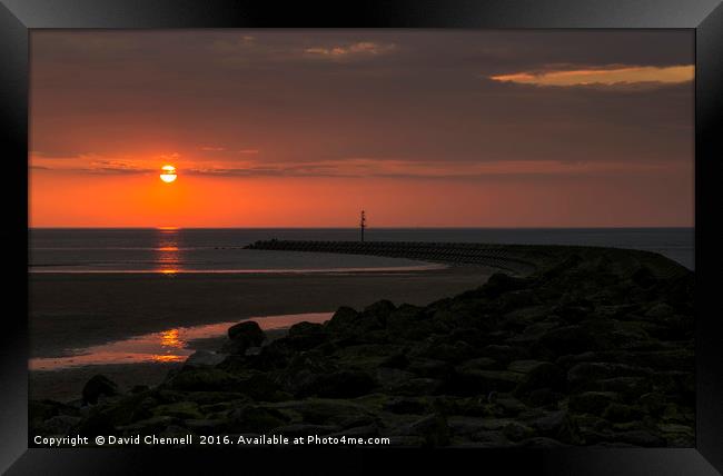 New Brighton Sunset  Framed Print by David Chennell