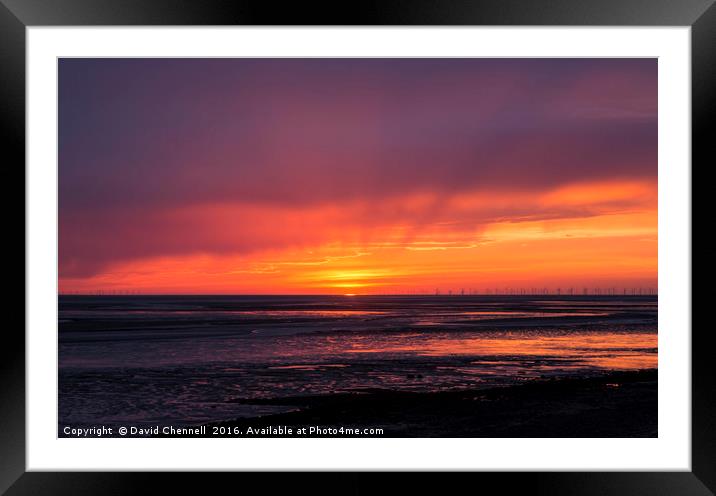Caldy Sunset Framed Mounted Print by David Chennell
