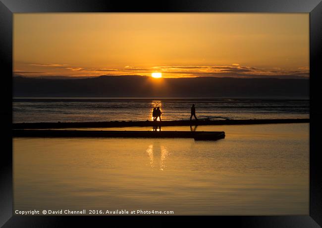 Sunset Stroll  Framed Print by David Chennell