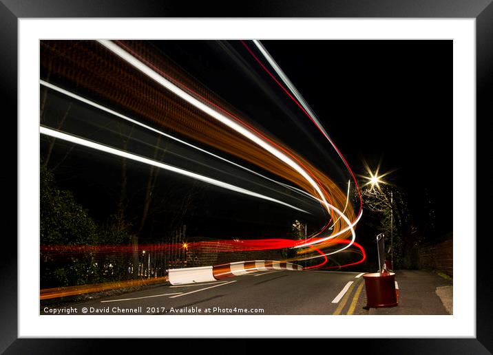 Light Trail Bridge Framed Mounted Print by David Chennell