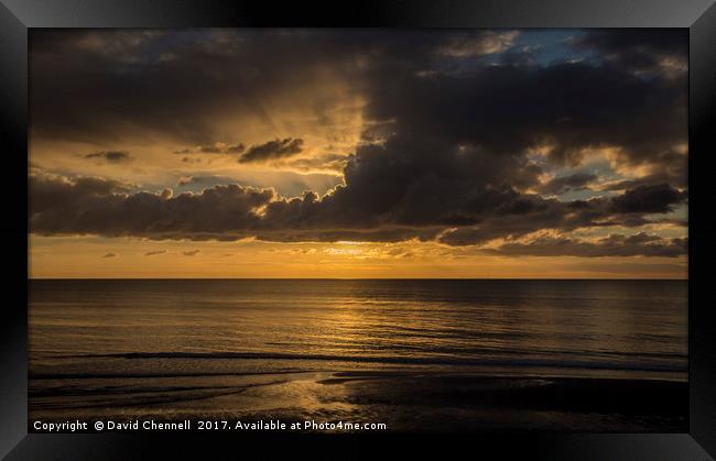 Fylde Coast Sunset Framed Print by David Chennell