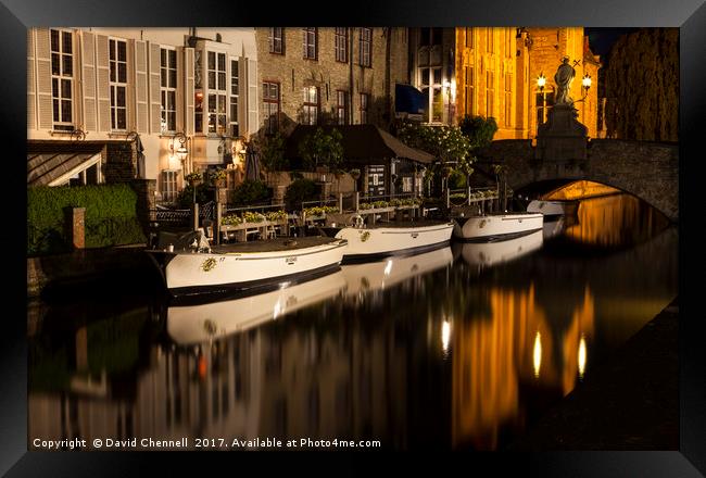 Bruges Canals  Framed Print by David Chennell