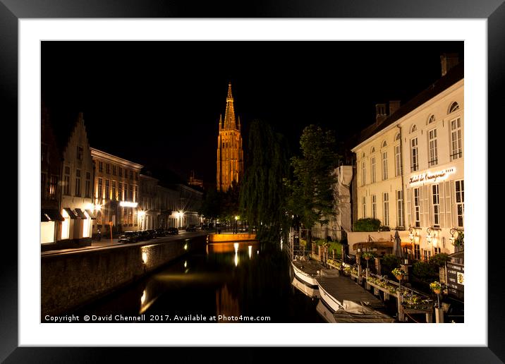 Bruges Canals  Framed Mounted Print by David Chennell