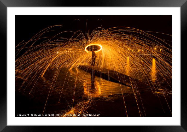Wire Wool Spinning Framed Mounted Print by David Chennell
