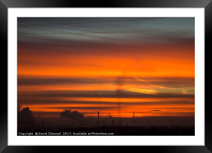 Industrial Sunrise  Framed Mounted Print by David Chennell